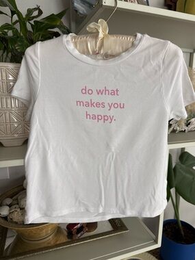 Copper Key White Short-Sleeve Tee with Pink Motivational Text